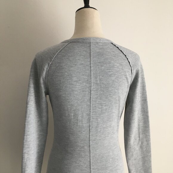 REISS Gray ASTRID Ruching Long Sleeve Hidden Zipper Dress - Picture 16 of 16